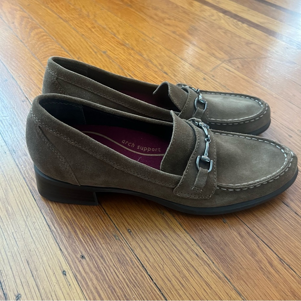 NEW Munro suede loafers dark brown 8.5 comfort shoes women’s